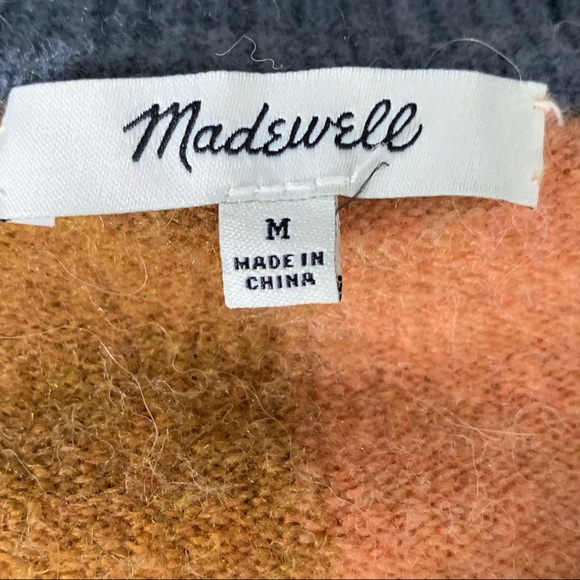 Madewell Westlake Colorblock Crewneck Pullover Coziest Yarn Sweater Size Medium - Picture 6 of 9